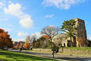 View of Midland Ave and The Reformed Church of Bronxville